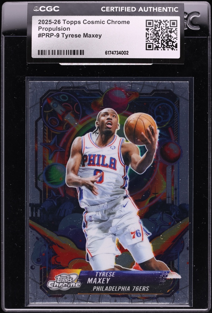 2025 Topps Chrome Cosmic Propulsion Tyrese Maxey #PRP-9 CGC AUTH