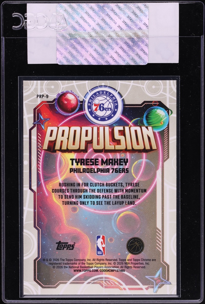 2025 Topps Chrome Cosmic Propulsion Tyrese Maxey #PRP-9 CGC AUTH