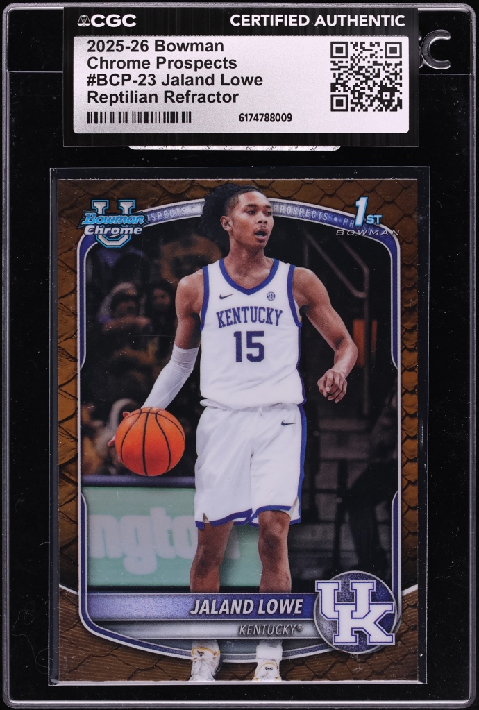 2025 Bowman Chrome Reptilian Refractor Jaland Lowe PROSPECT #BCP-23 CGC AUTH