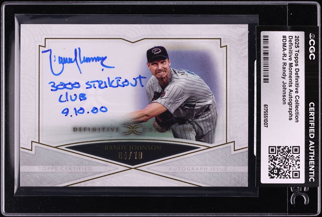 2025 Topps Definitive Collection Definitive Moments Randy Johnson AUTO /10 #DMA-RJ CGC AUTH
