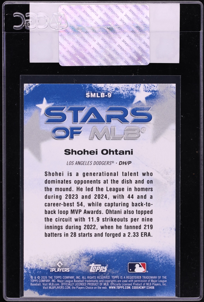 2026 Topps Stars Of MLB Shohei Ohtani #SMLB-9 CGC AUTH