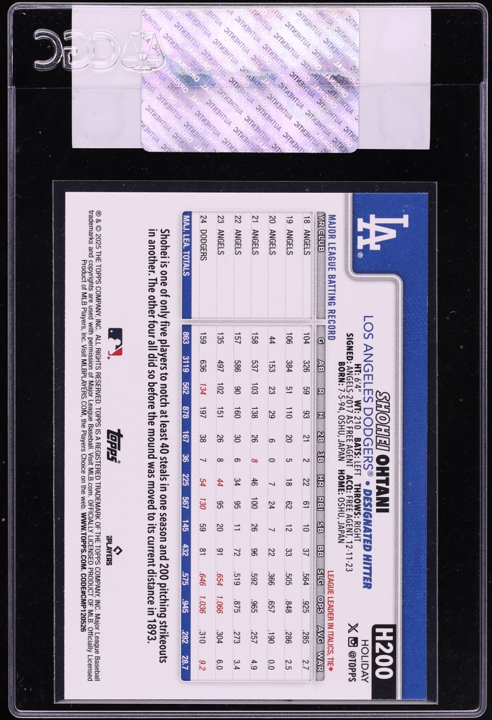 2025 Topps Holiday Shohei Ohtani #H200 CGC AUTH