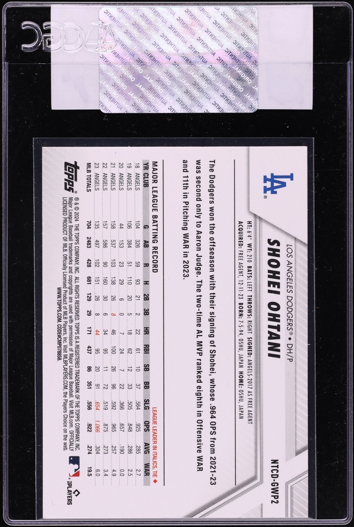 2024 Topps National Trading Card Day Gift w/ Purchase Shohei Ohtani #NTCD-GWP2 CGC AUTH