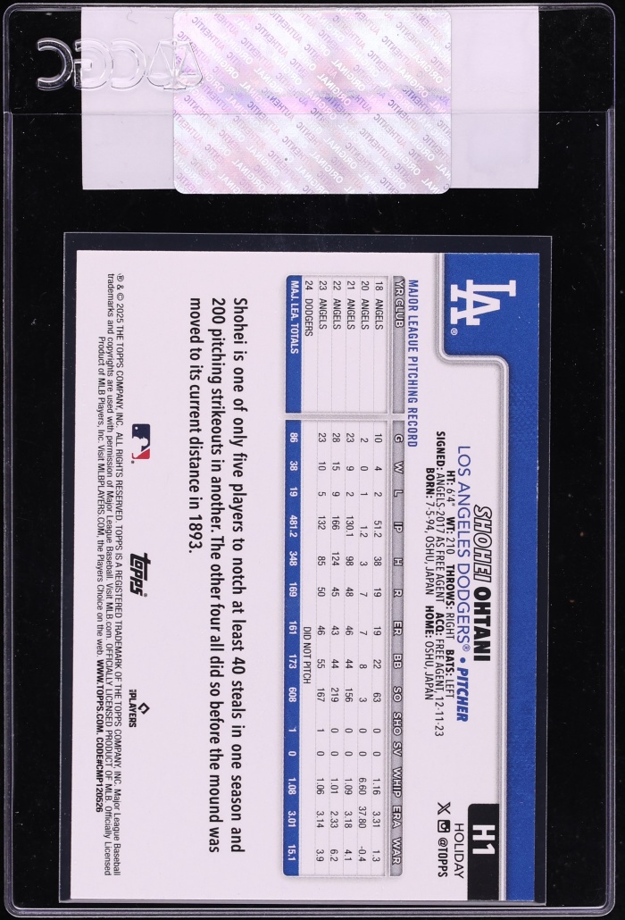 2025 Topps Holiday Shohei Ohtani #H1 CGC AUTH