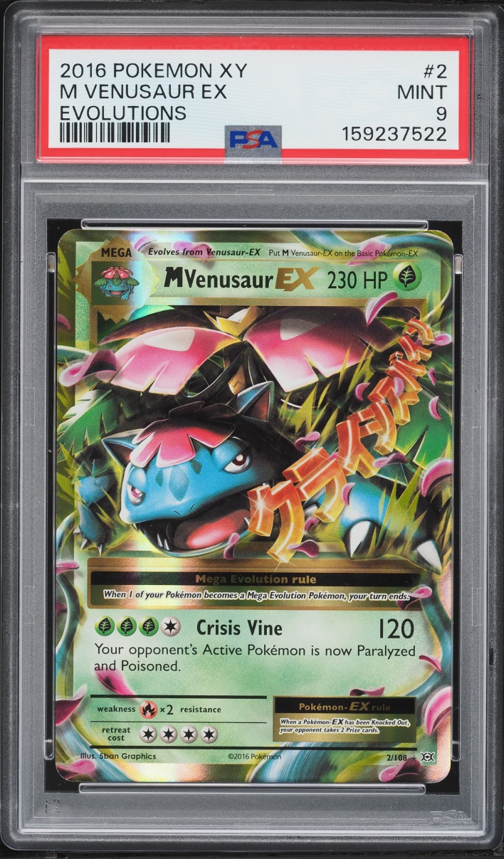 2016 Pokemon XY Evolutions Holo M Venusaur EX #2 PSA 9 MINT