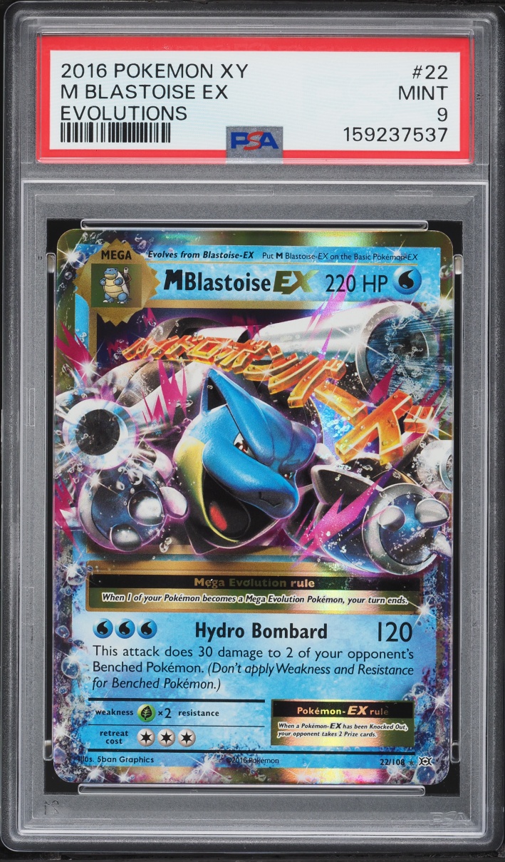 2016 Pokemon XY Evolutions M Blastoise EX #22 PSA 9 MINT