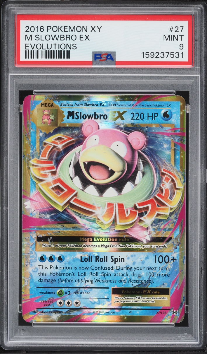 2016 Pokemon XY Evolutions Holo M Slowbro EX #27 PSA 9 MINT
