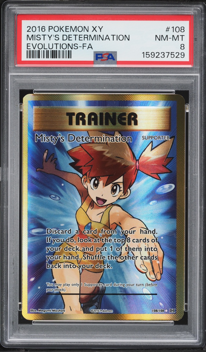 2016 Pokemon XY Evolutions Full Art Misty's Determination #108 PSA 8 NM-MT