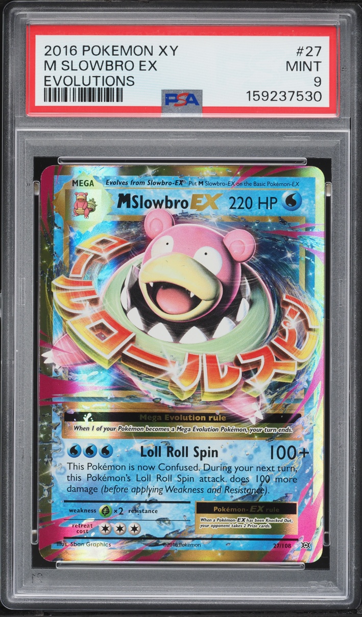 2016 Pokemon XY Evolutions Holo M Slowbro EX #27 PSA 9 MINT