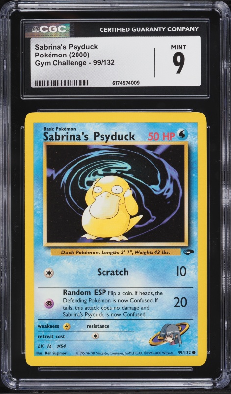 2000 Pokemon Gym Challenge Sabrina's Psyduck #99 CGC 9 MINT