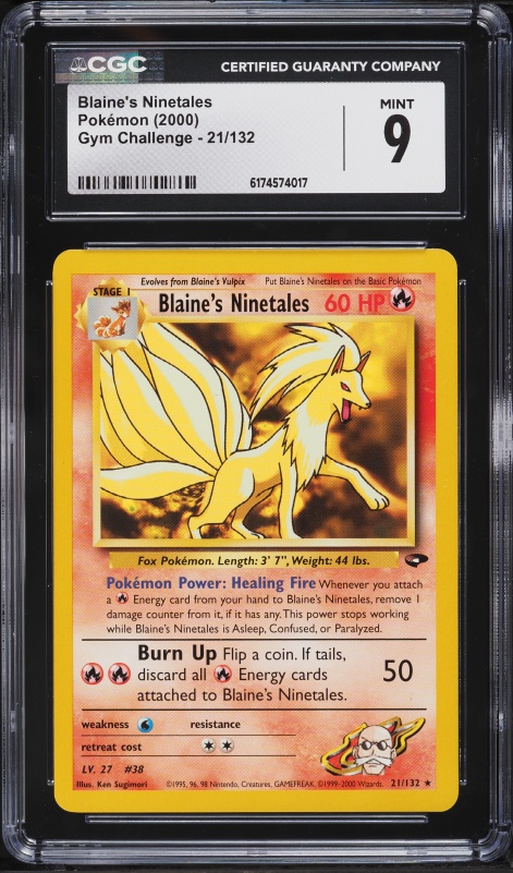 2000 Pokemon Gym Challenge Blaine's Ninetales #21 CGC 9 MINT