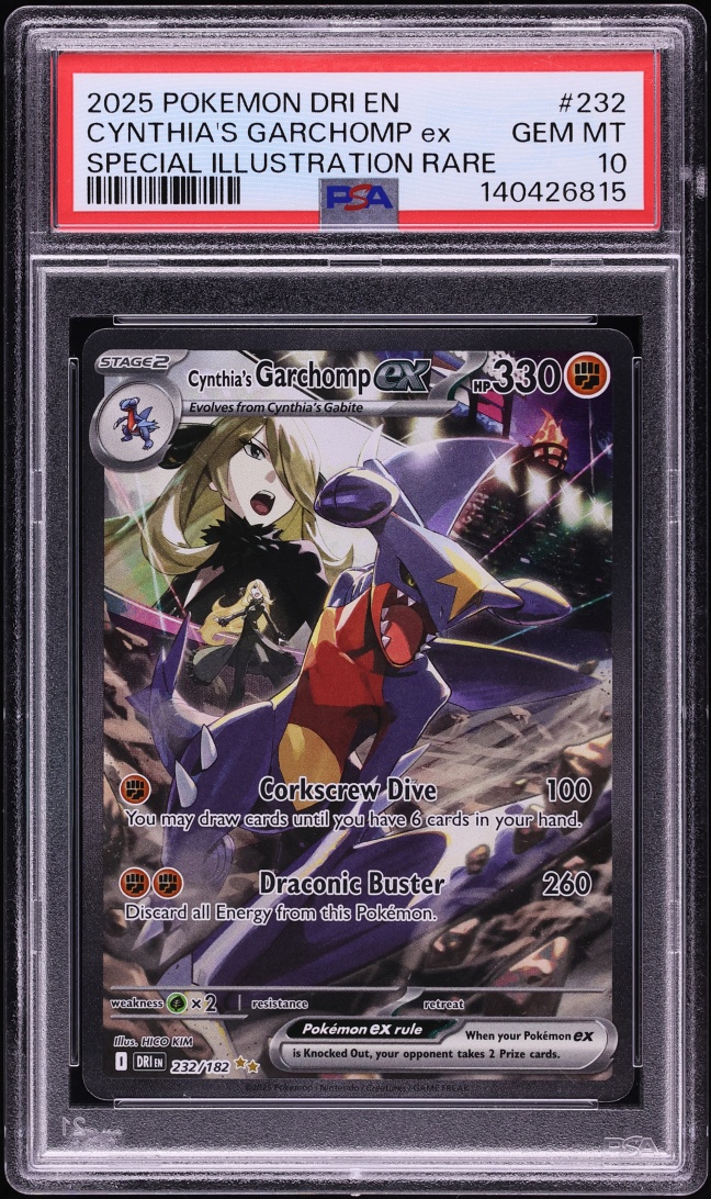 2025 Pokemon Scarlet & Violet Destined Rivals SIR Cynthia's Garchomp ex #232 PSA 10 GEM MINT