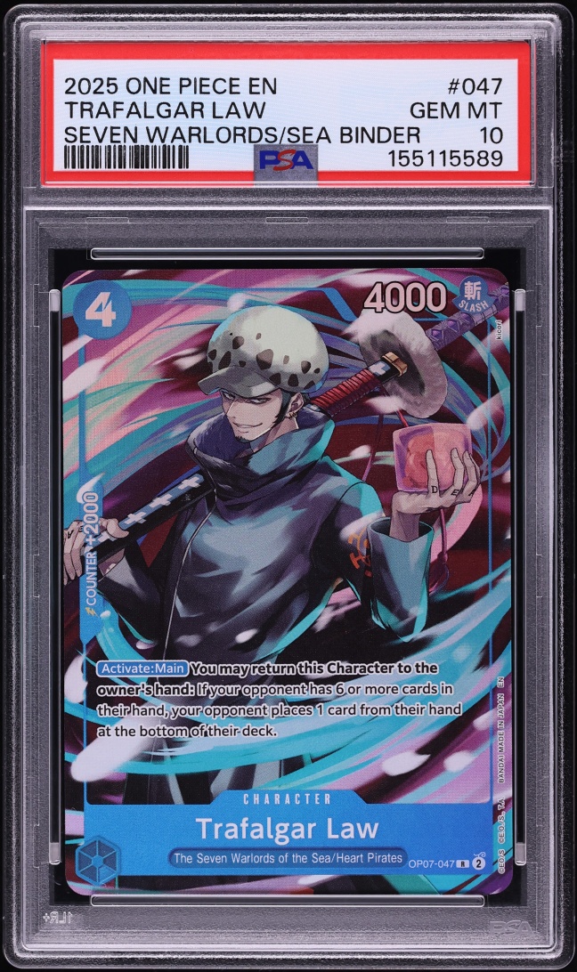 2025 One Piece Seven Warlords Of The Sea Binder Set Trafalgar Law #OP07-047 PSA 10 GEM MINT