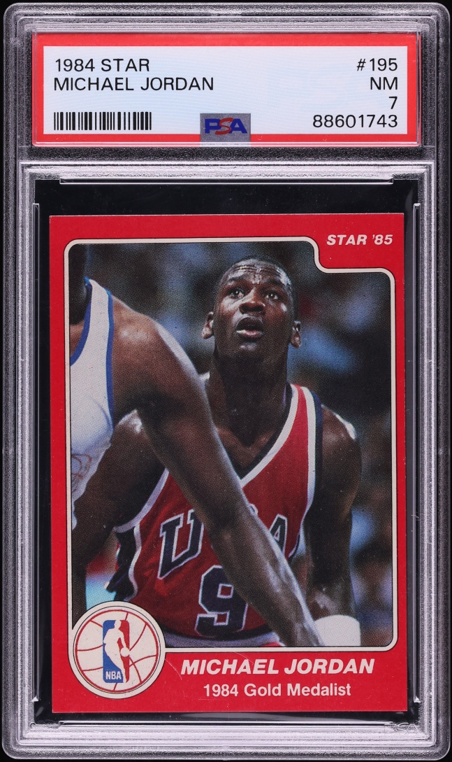 1984 Star Basketball Michael Jordan ROOKIE #195 PSA 7 NRMT
