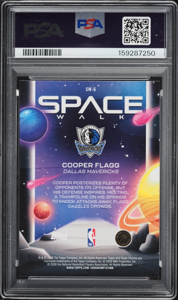2025 Topps Chrome Cosmic Space Walk Cooper Flagg ROOKIE #SW-6 PSA 10 GEM MINT