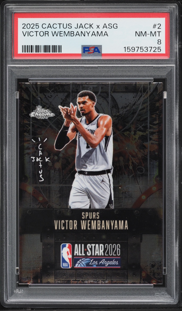 2025 Topps Chrome Cactus Jack X ASG Victor Wembanyama #2 PSA 8 NM-MT