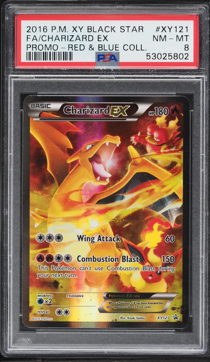 2016 Pokemon XY Promo Red & Blue Collection Full Art Charizard Ex #XY121 PSA 8 NM-MT