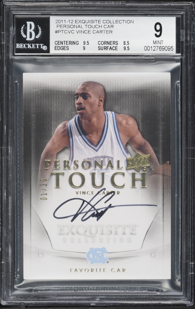 2011 Exquisite Collection Personal Touch Car Vince Carter /30 #PTCVC BGS 9 MINT