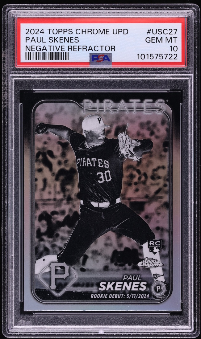 2024 Topps Chrome Update Negative Refractor Paul Skenes ROOKIE #USC27 PSA 10 GEM MINT