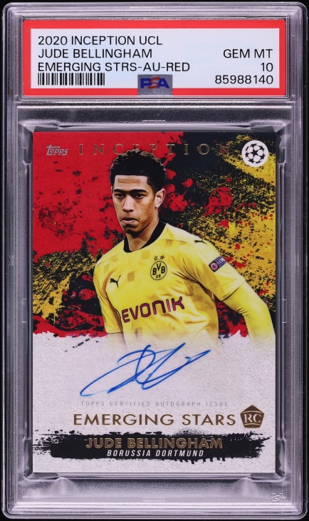 RC PSA9 ベリンガム サインカード topps inception 2020 Topps Inception UEFA Champions League Emerging Stars Red