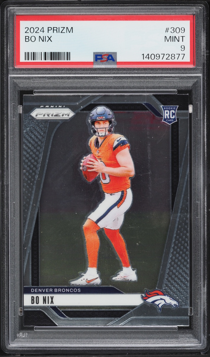 2024 Panini Prizm Bo Nix ROOKIE #309 PSA 9 MINT