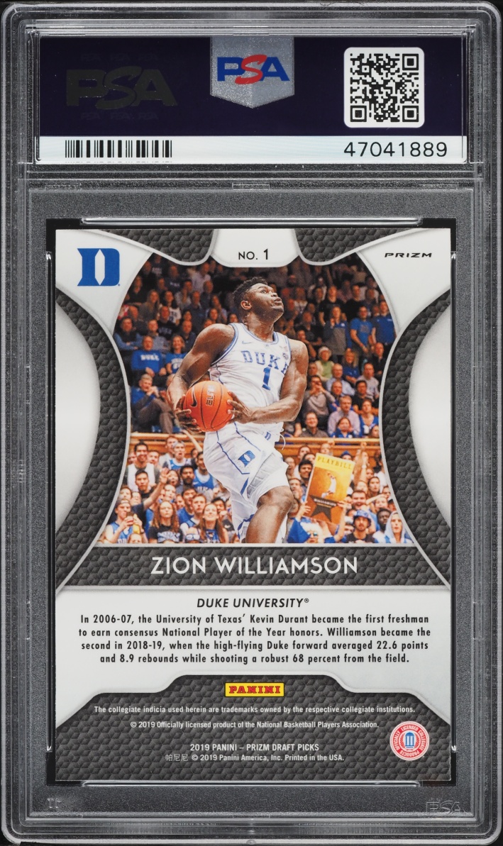 2019 Panini Prizm Draft Picks Red Zion Williamson ROOKIE #1 PSA 10 GEM MINT