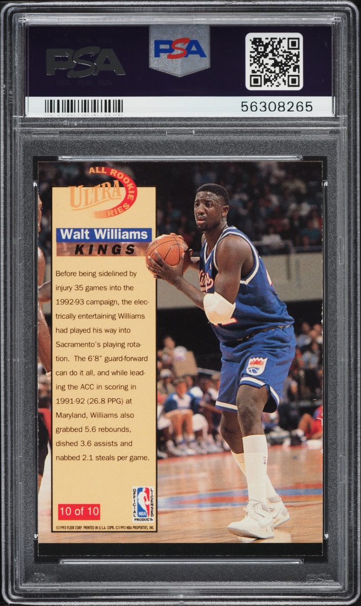 1992 Ultra All Rookies Walt Williams ROOKIE #10 PSA 9 MINT