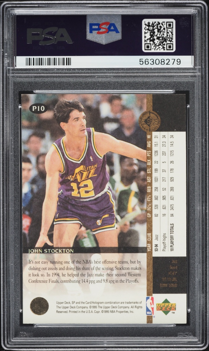 1994 SP Championship Playoff Heroes John Stockton #P10 PSA 10 GEM MINT