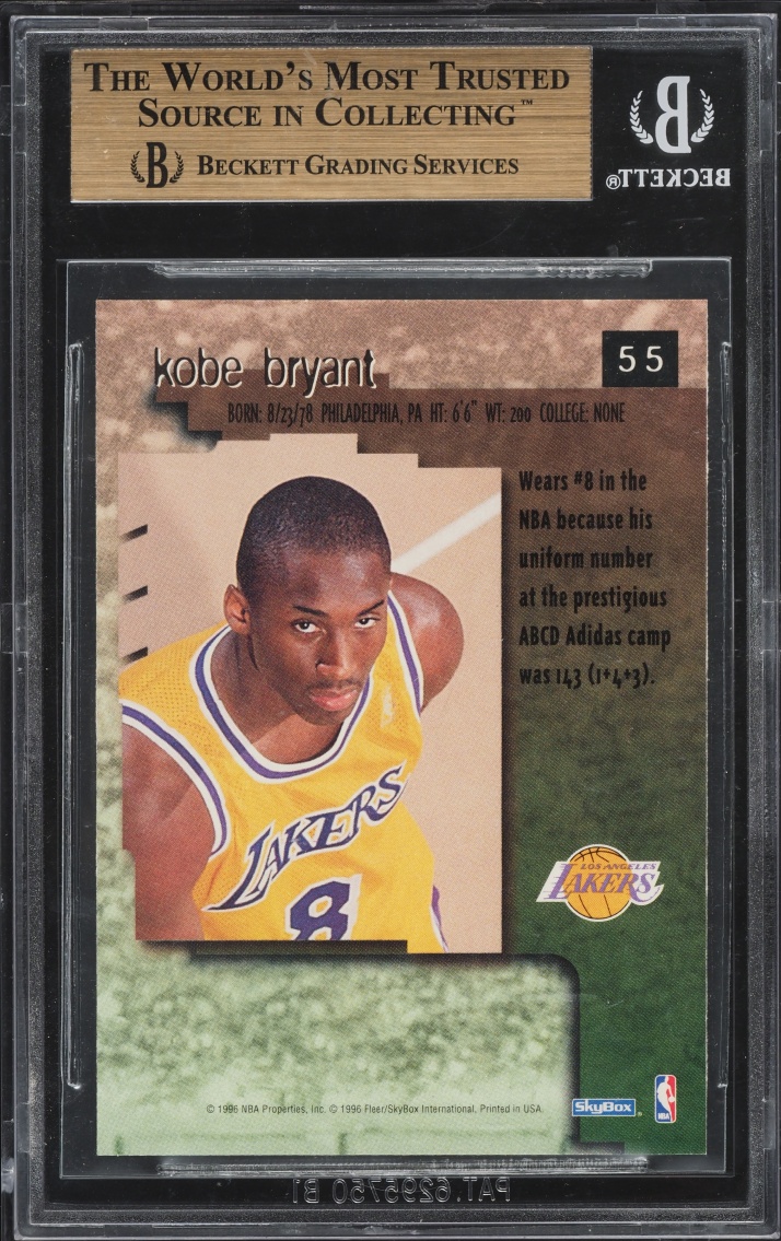 1996 Skybox Premium Kobe Bryant ROOKIE #55 BGS 9.5 GEM MINT