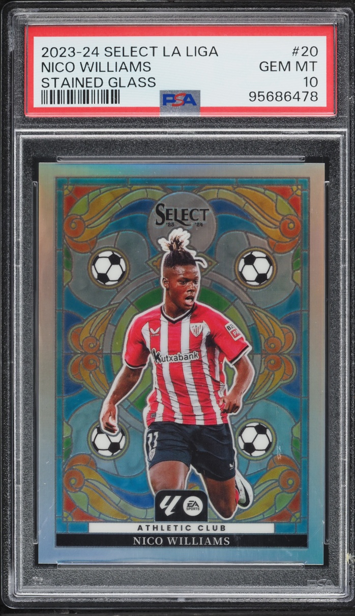 2023 Select La Liga Stained Glass Prizm Nico Williams #20 PSA 10 GEM MINT