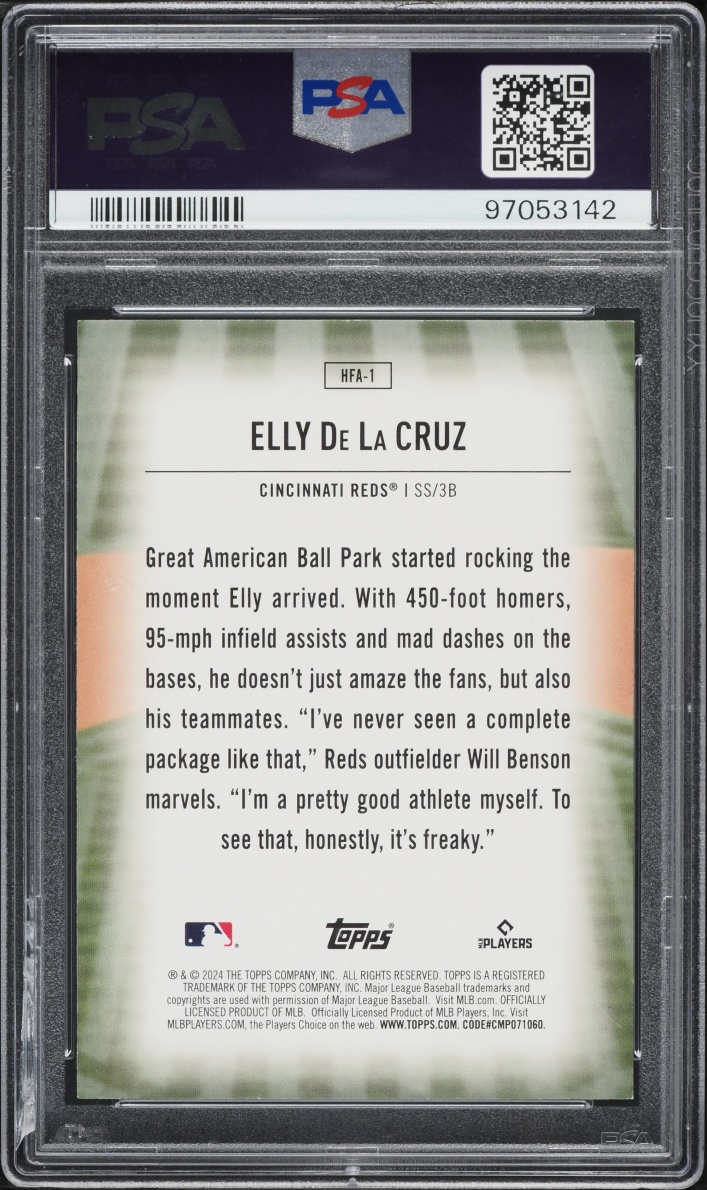 2024 Topps Home Field Advantage Elly De La Cruz ROOKIE #HFA-1 PSA 9 MINT