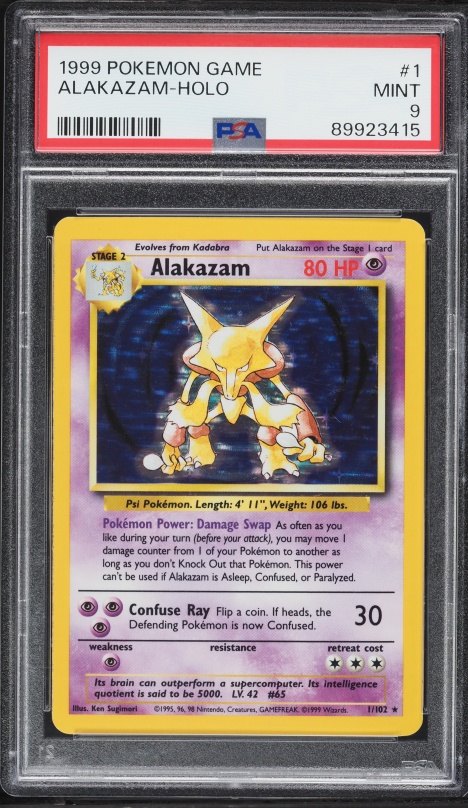 1999 Pokemon Japanese Vending Masaki Promo Holo Alakazam #65 PSA