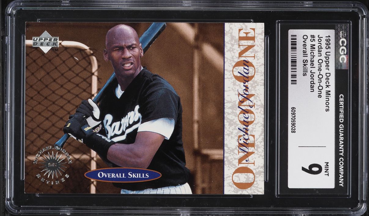 1995 Upper Deck Minors Jordan One On One Overall Skills Michael Jordan ROOKIE CGC 9 MINT