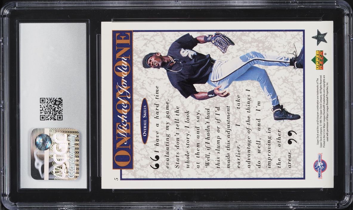 1995 Upper Deck Minors Jordan One On One Overall Skills Michael Jordan ROOKIE CGC 9 MINT