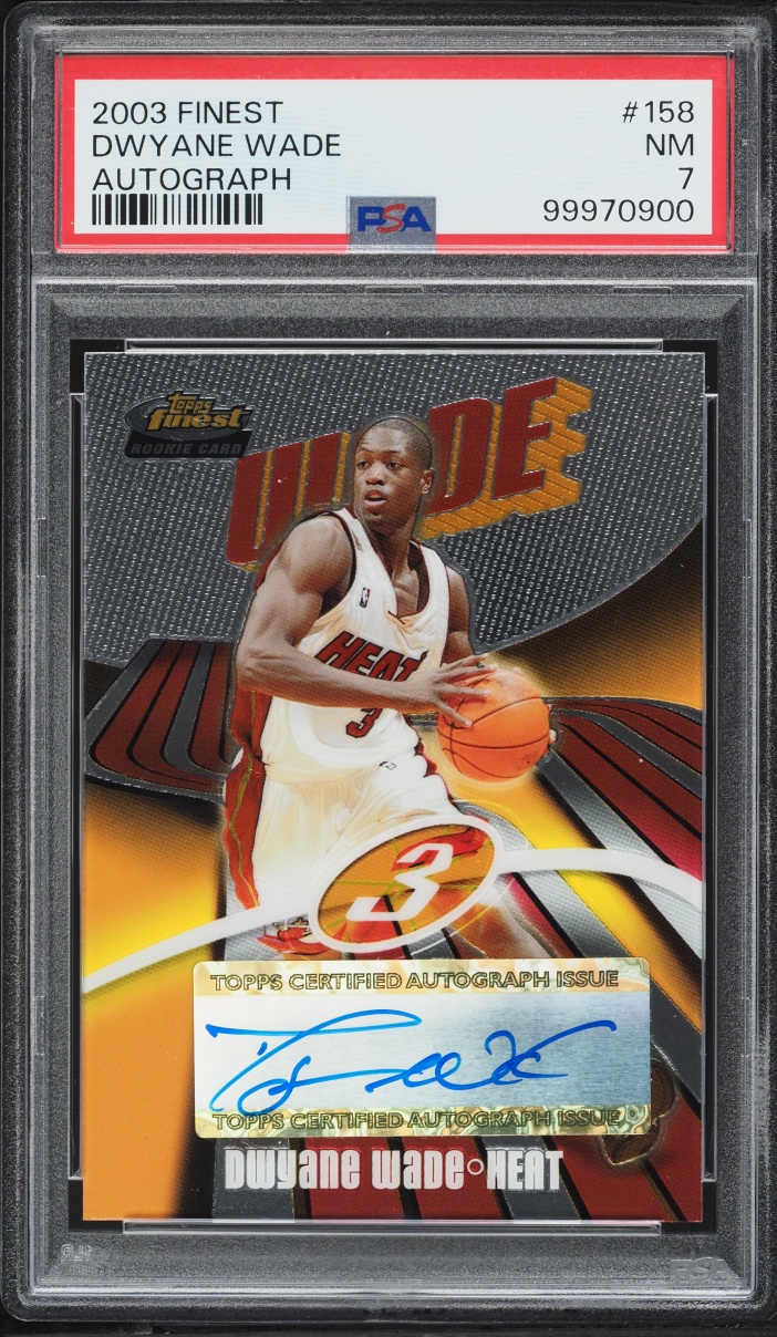 2003 Finest Basketball Dwyane Wade ROOKIE AUTO /999 #158 PSA 7 NRMT