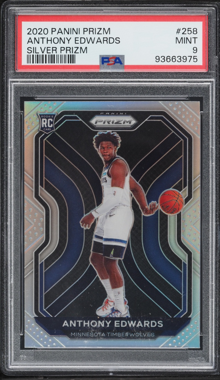 2020 Panini Prizm Silver Anthony Edwards ROOKIE #258 PSA 9 MINT