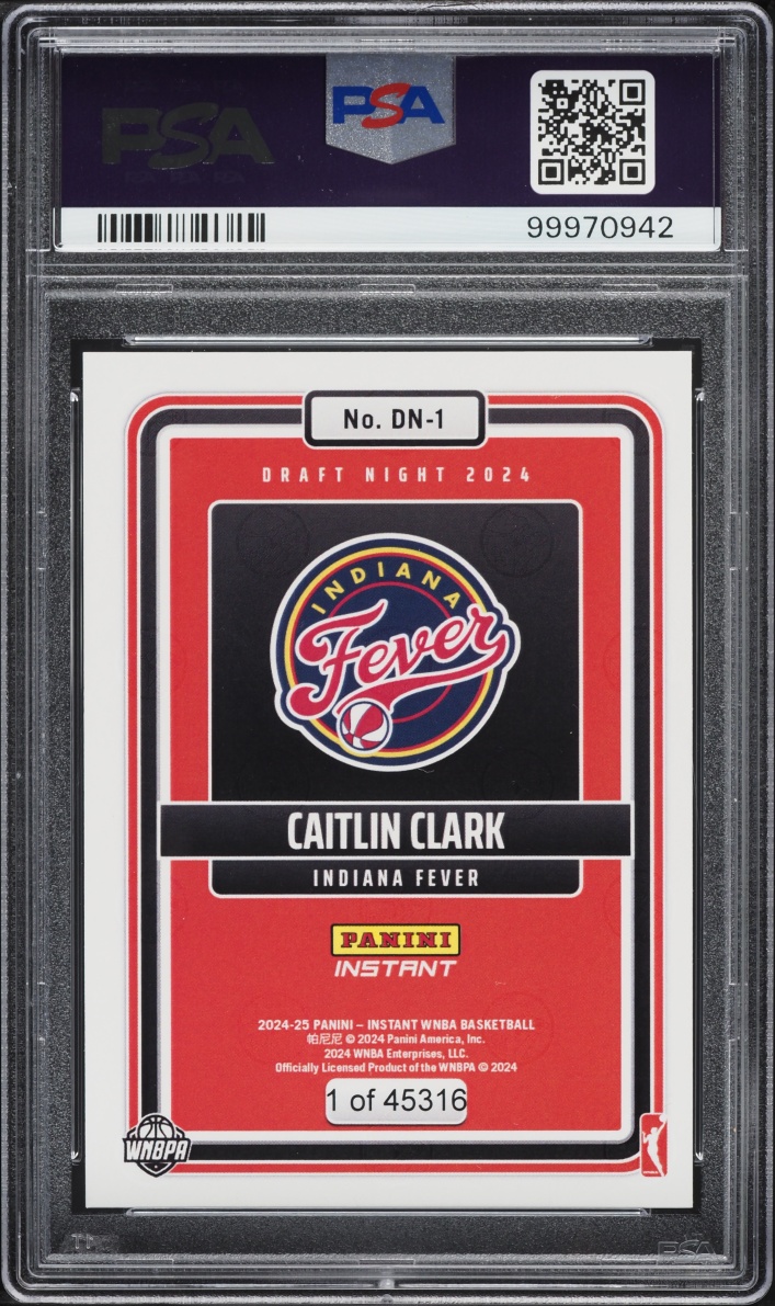2024 Panini Instant WNBA Draft Night Caitlin Clark ROOKIE /45316 #DN-1 PSA 9 MINT