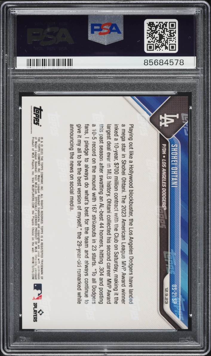2023 Topps Now Offseason Shohei Ohtani SP #OS-21 PSA 9 MINT