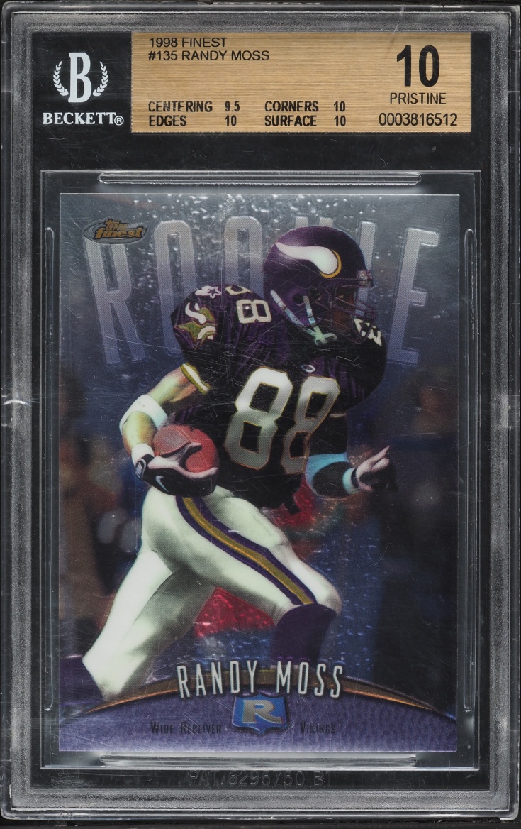 1998 Finest Football Randy Moss ROOKIE #135 BGS 10 PRISTINE