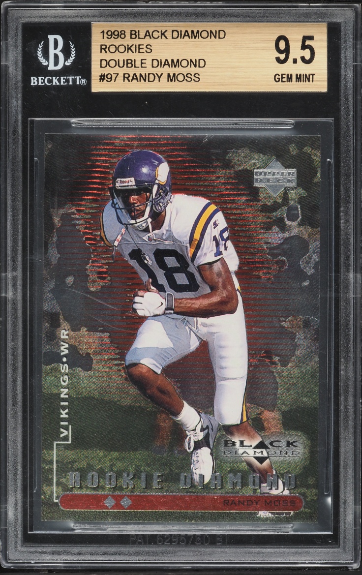 1998 Black Diamond Double Randy Moss ROOKIE /2500 #97 BGS 9.5 GEM MINT