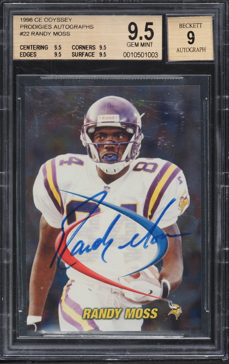 1998 Collector's Edge Odyssey Prodigies Randy Moss ROOKIE AUTO #22 BGS 9.5 GEM MINT