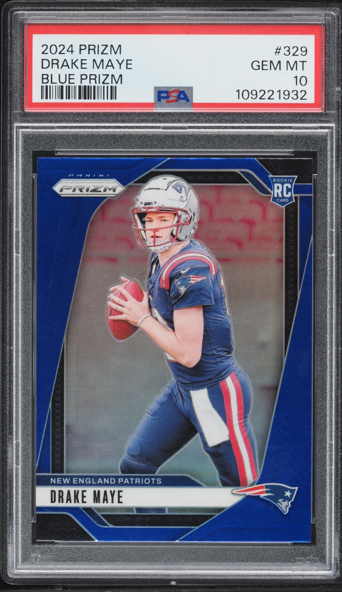 2024 Panini Prizm Blue Drake Maye ROOKIE #329 PSA 10 GEM MINT