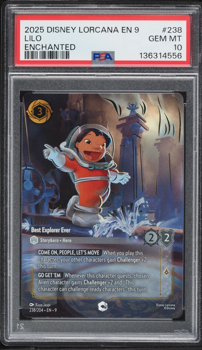 2025 Disney Lorcana Fabled Enchanted Lilo Best Explorer Ever #238 PSA 10 GEM MINT