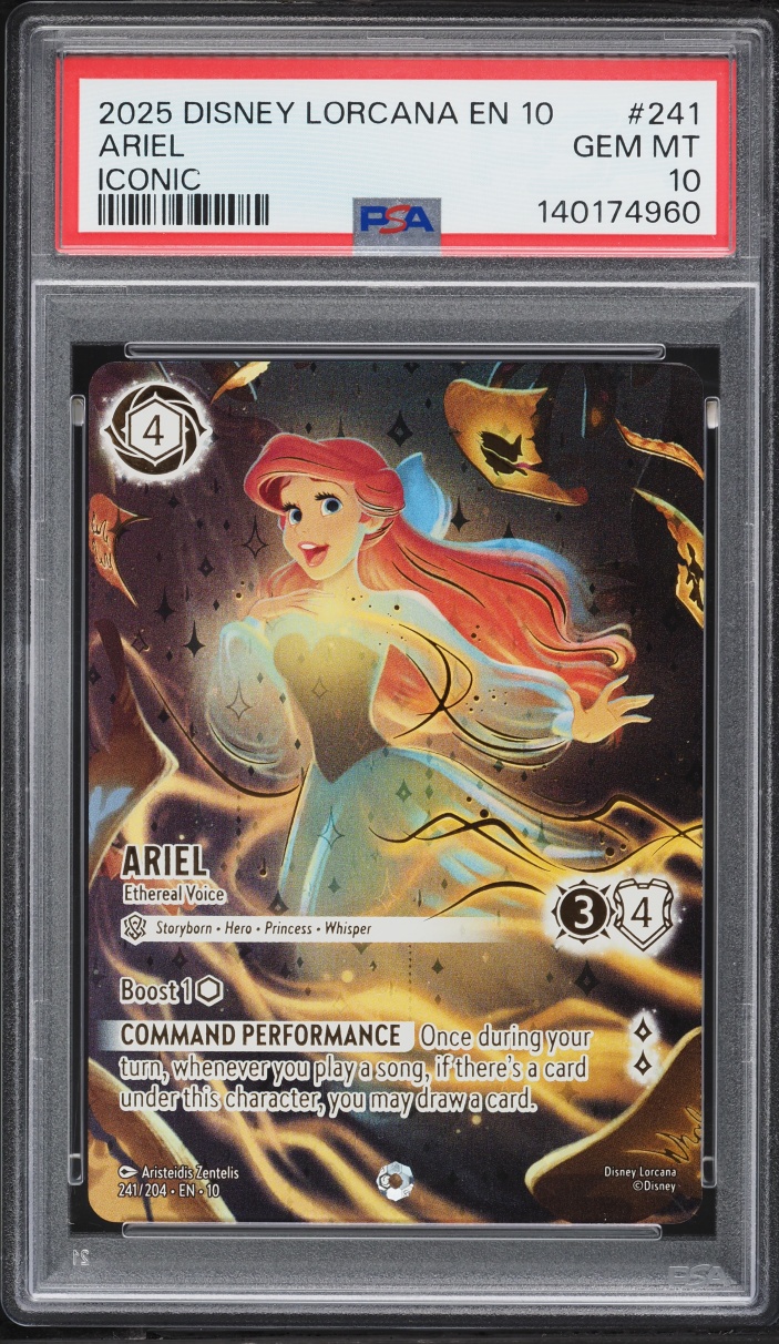 2025 Disney Lorcana Whispers In The Well Iconic Ariel Ethereal Voice #241 PSA 10 GEM MINT