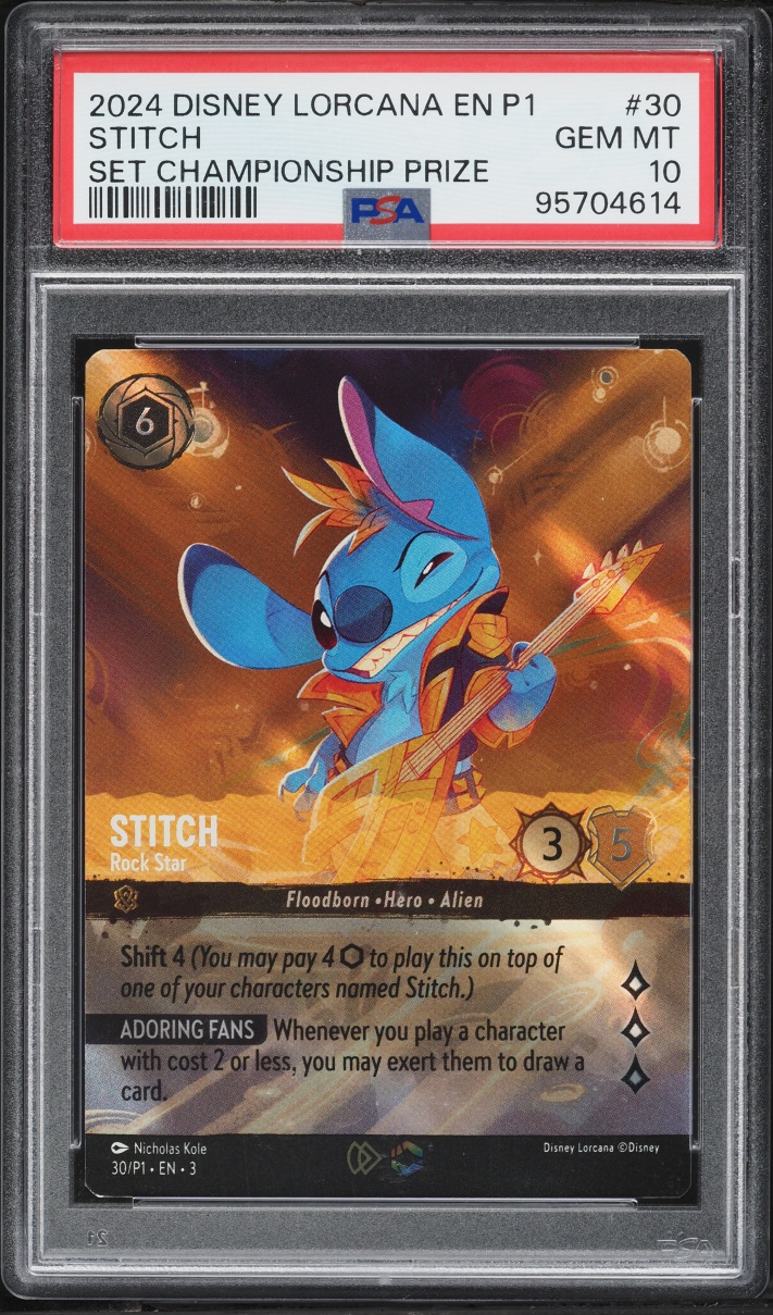 2024 Disney Lorcana Promo Set Championship Prize Stitch Rock Star #30 PSA 10 GEM MINT