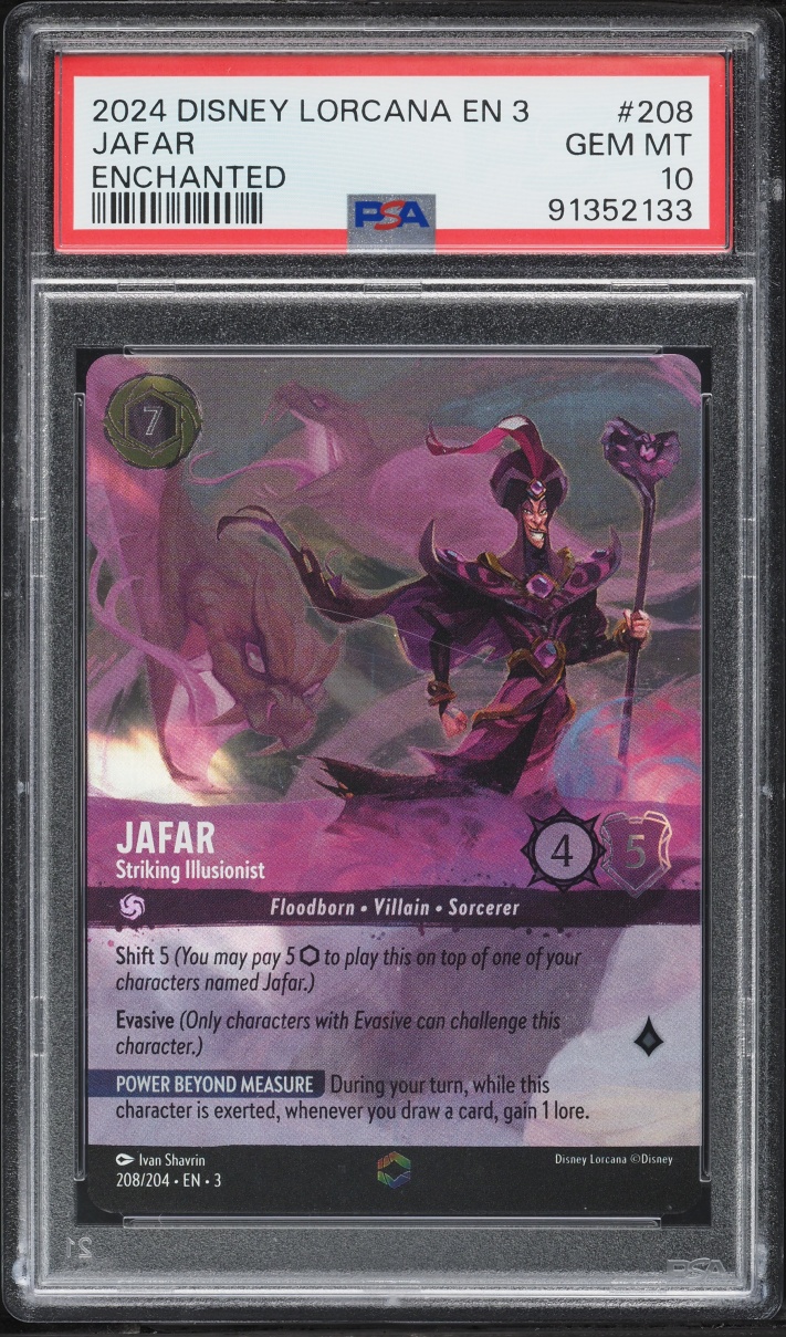 2024 Disney Lorcana Into The Inklands Enchanted Jafar Striking Illusionist #208 PSA 10 GEM MINT