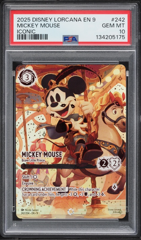 2025 Disney Lorcana Fabled Iconic Mickey Mouse Brave Little Prince #242 PSA 10 GEM MINT