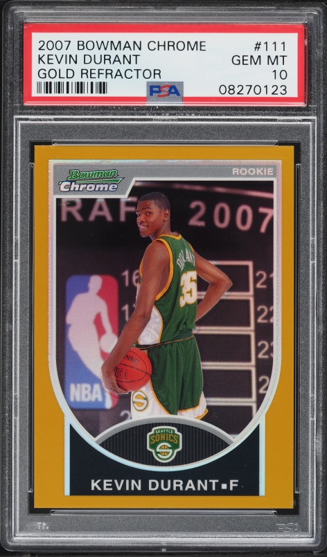 2007 Topps Chrome White Refractor Kevin Durant ROOKIE /99 #131 PSA