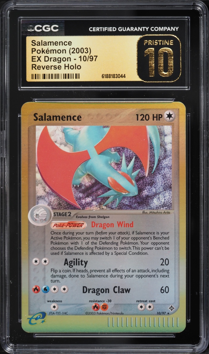 2003 Pokemon Ex Dragon Reverse Holo Salamence #10 CGC 10 PRISTINE