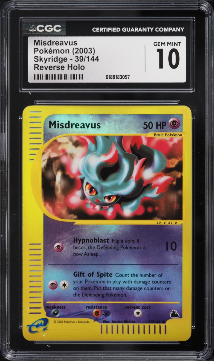 2003 Pokemon Skyridge Reverse Holo Misdreavus #39 CGC 10 GEM MINT